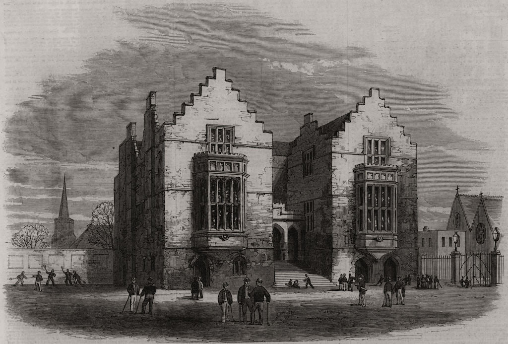 Harrow School. London 1862 old antique vintage print picture